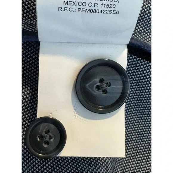 Perry Ellis Sport Jacket Blazer L Blue Notch Lapel Pocket Single Breasted Cotton - Picture 9 of 9